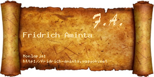 Fridrich Aminta névjegykártya